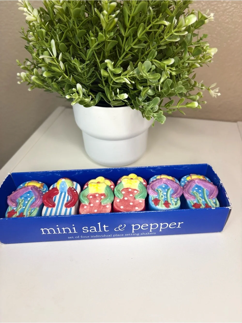 Mini Salt & Pepper Set - Colorful Ceramic Place Setting Shakers
